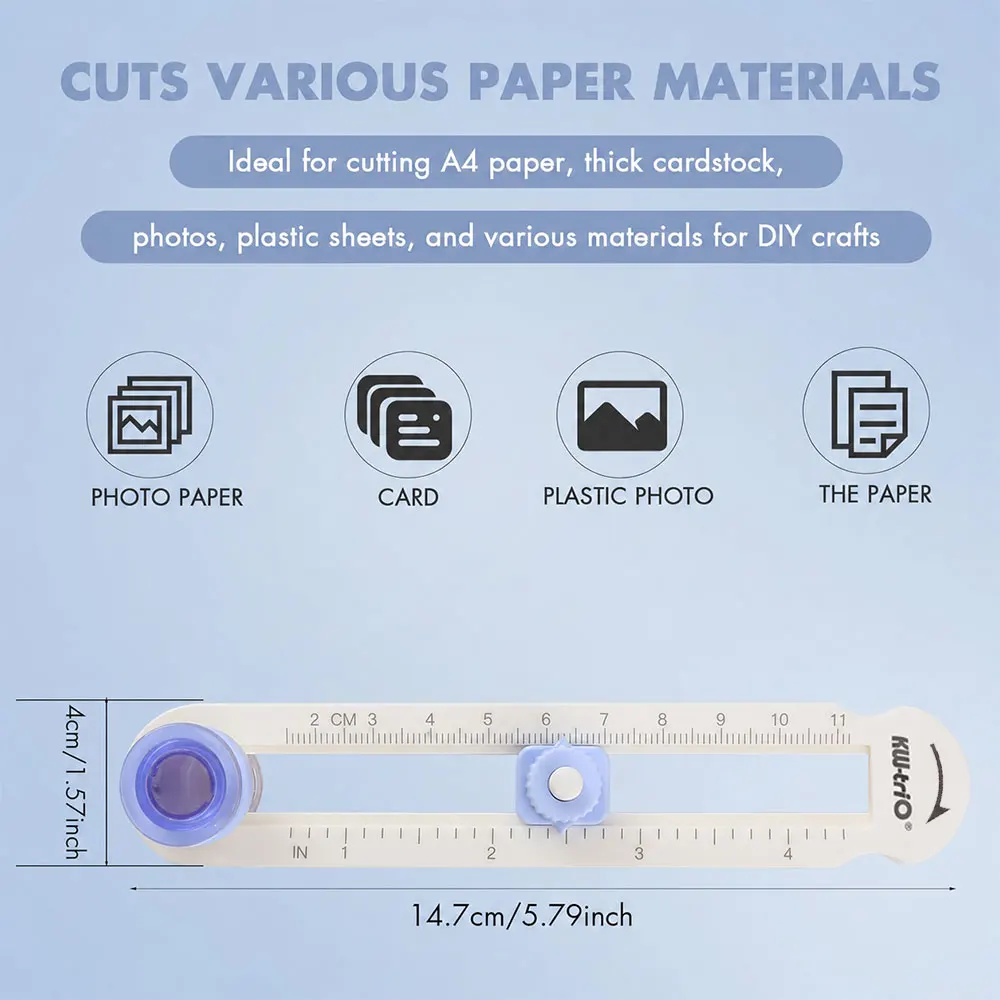 1pc 360° Rotary Manual Circle Cutter, Adjustable 2-20cm DIY Paper Cutting Tool with Inch/CM Dual Scale for Scrapbooking & Cards view 3