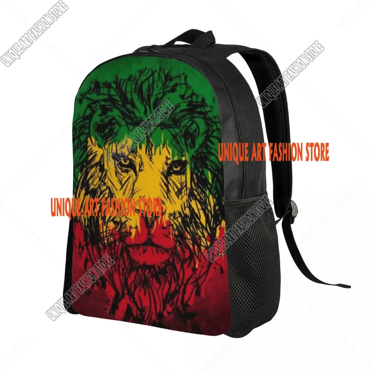 حقيبة ظهر للسفر من Lion Of Judah Rasta الجامايكي الريغي للنساء والرجال حقيبة كمبيوتر محمول للمدرسة حقيبة كتب Rastafarian Art College Student Daypack
