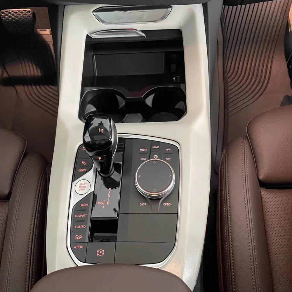 

Для BMW X3 G01 2022 2023 коробка переключения передач из углеродного волокна рамка отделка крышка интерьерные аксессуары центральная консоль отделка чашки воды