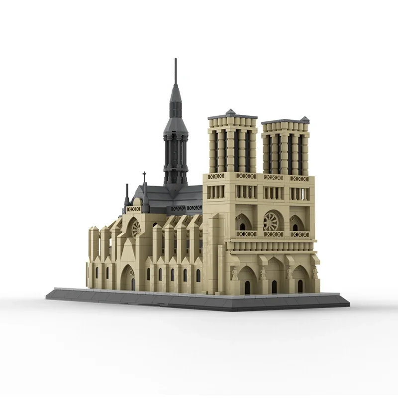 City Street View Model MOC Building Bricks Notre Dame de Paris Modular Technology Gifts Holiday Assemble Children Toys Suit