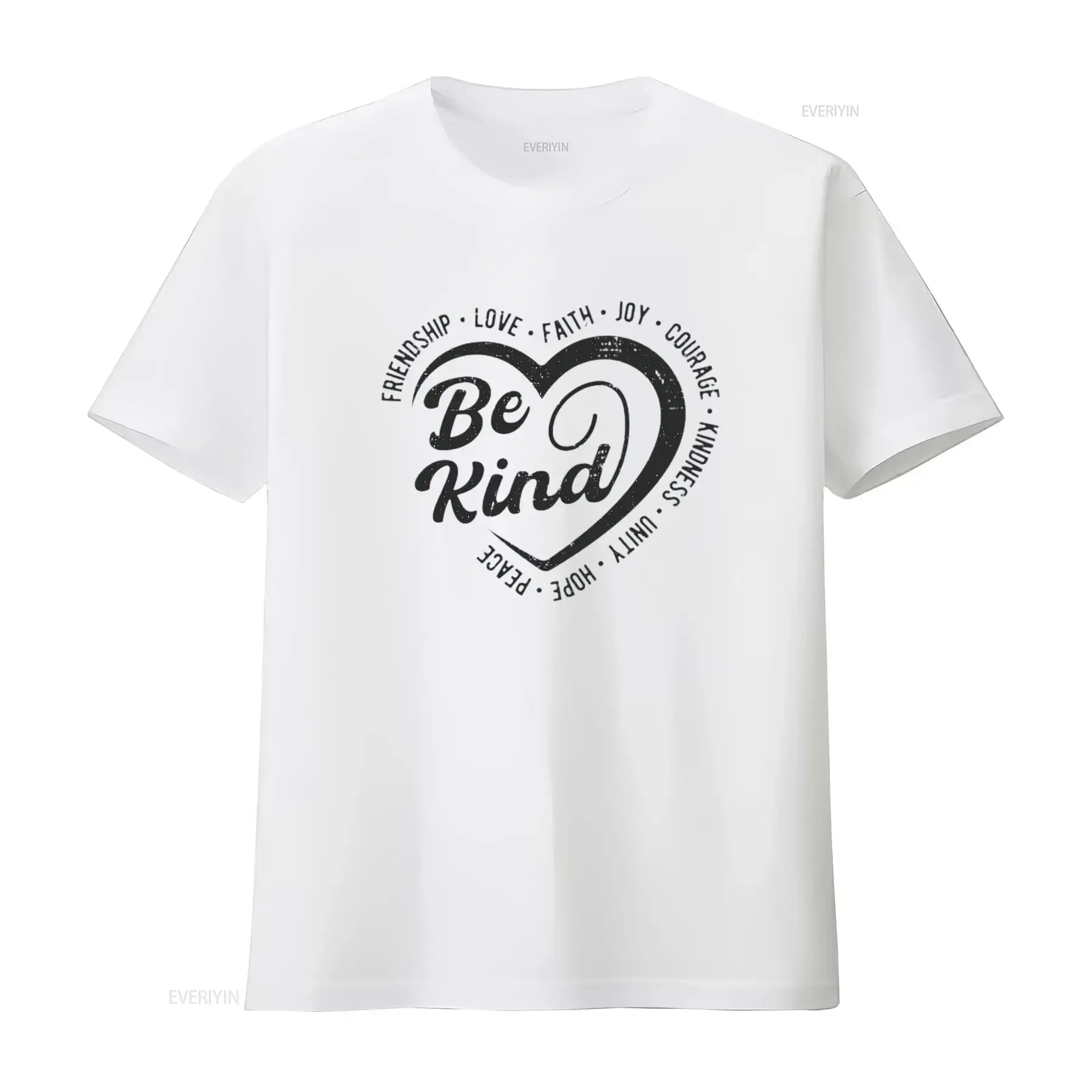 Soyez gentil amitié amour foi joie Courage espoir paix femmes t-shirt blanc XL vintage lavé streetwear confortable