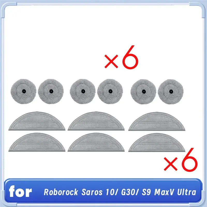 

【Популярные в 2026 году】12 сменных моющихся насадок для швабры для Roborock Saros 10 / G30 / S9 Maxv Ultra – незаменимые аксессуары для пылесосов