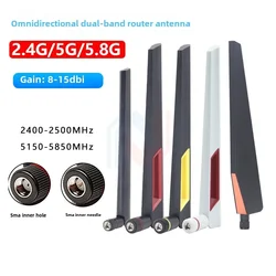 1Pcs/lot wireless network card WIFI6 antenna 2.4G/5.8G dual-band router SMA antenna omnidirectional high gain 15dbi
