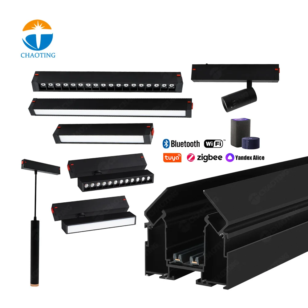 

Stretch Ceil AC220V COB LED Magnetic Track Rail Light For Pvc Ceil Stretch Tension Fabric Stretch Ceil LED Aluminum Profile Rail