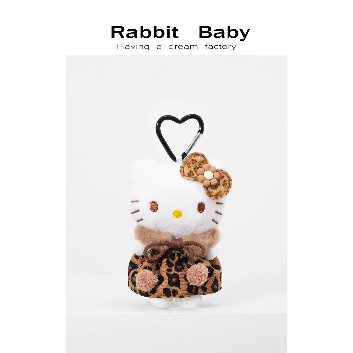 

Плюшевый брелок Sanrio Hello Kitty с леопардовым принтом, милая мягкая игрушка-подвеска для сумки, кавайный подарок для девочек