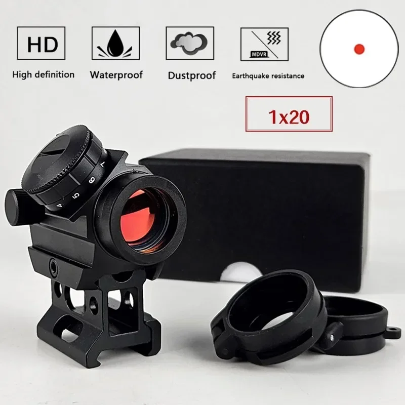 Tactical 1x20 2MOA Red Dot Sight Scope Holographic Reflex with 1 Inch Rail Mount 20mm Rail for Airsoft Hunting Gun Accessories