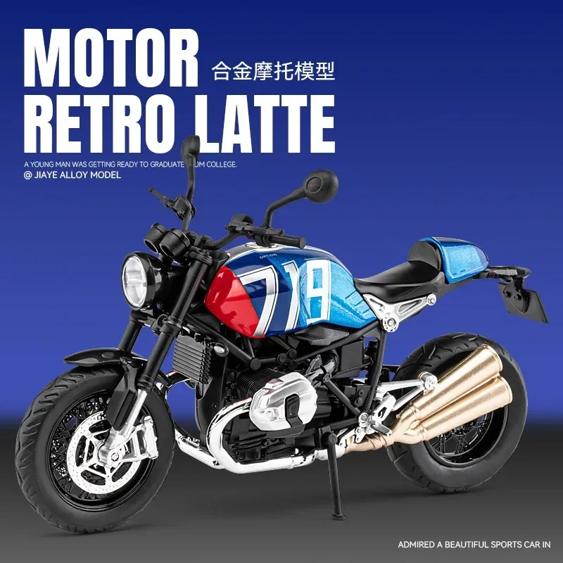 

1:12 BMW Latte Retro Alloy Model Diecast Motorcycle Model Simulation Sound Light Kids Toys Gift