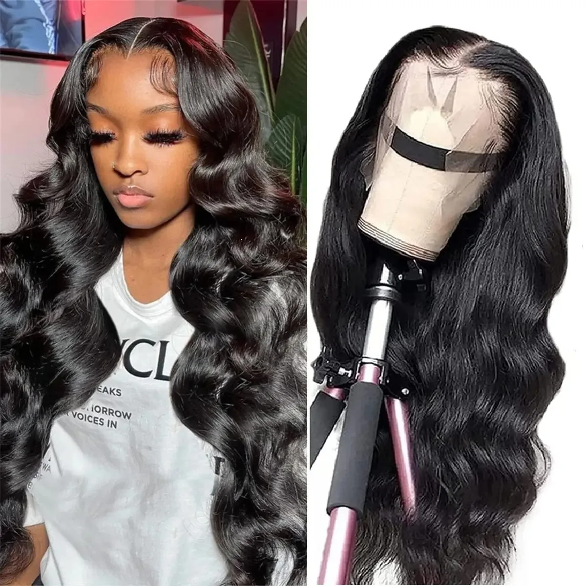 Natural Color Body Wave 13x6 HD Lace Front Human Hair Wig 13x4 Transparent Lace Frontal Remy Wig Water Body Wave For Black Women