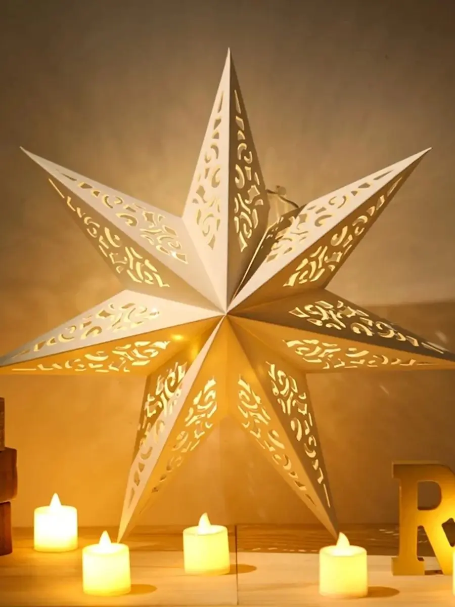 Pendentif Ă©toile creuse Eid Mubarak, dĂ©coration de NoĂ«l, Ramadan, fĂȘte musulmane islamique, cadeau Ramadan Kareem, 30-75cm, 2024