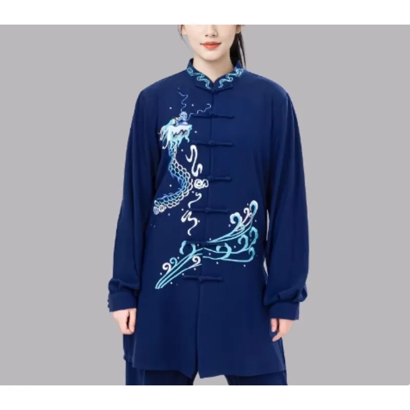 

2025 китайская униформа тай-чи ушу с вышивкой феникса, тренировочная одежда для боевых искусств, одежда для упражнений, винчун, кунг-фу, прогулка на открытом воздухе