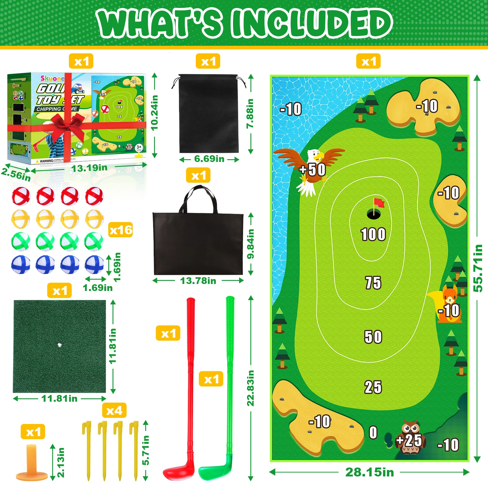 Golf toy set, Golf beginner practice set, suitable for indoor and outdoor, suitable for gifts to boys and girls over 3 years old