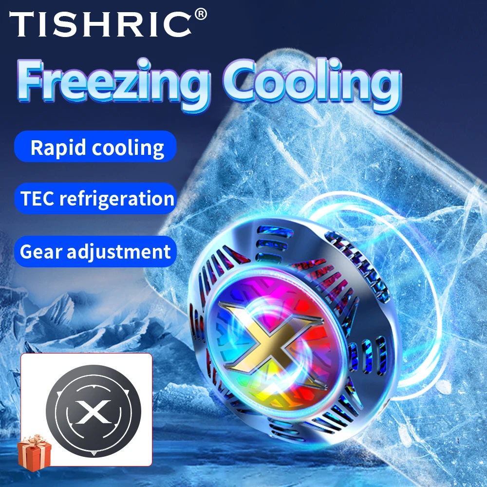 TISHRIC Cooler For Cell Phone,Mobile Phone Radiator Blocker,USB Mini Cooling Fan,Smartphone Heat Sink For Games ,magnetic Cooler