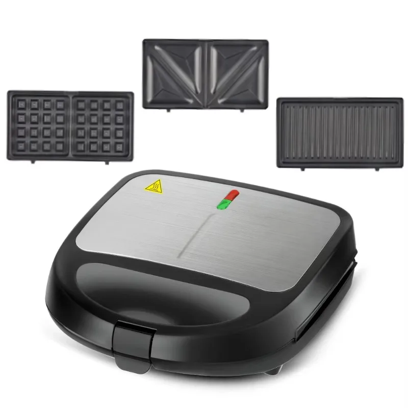 

Home Multifunctional 6-in-1 Breakfast Machine Sandwich Maker Waffle Replaceable Electric Baking Tray