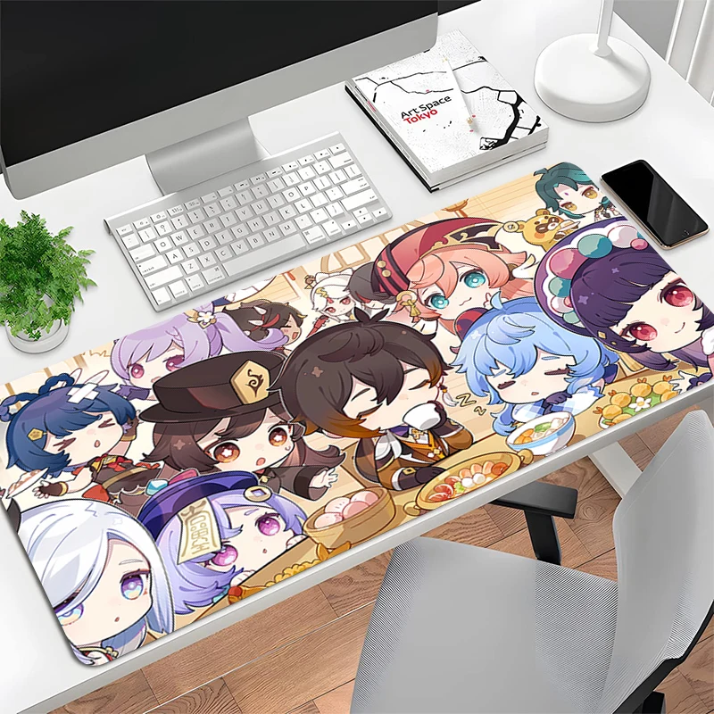 

Mouse Pad G-Genshin Impact Non-Slip Rubber Edge locking mousepads Game play mats notebook computer Q edition Home Decor Game