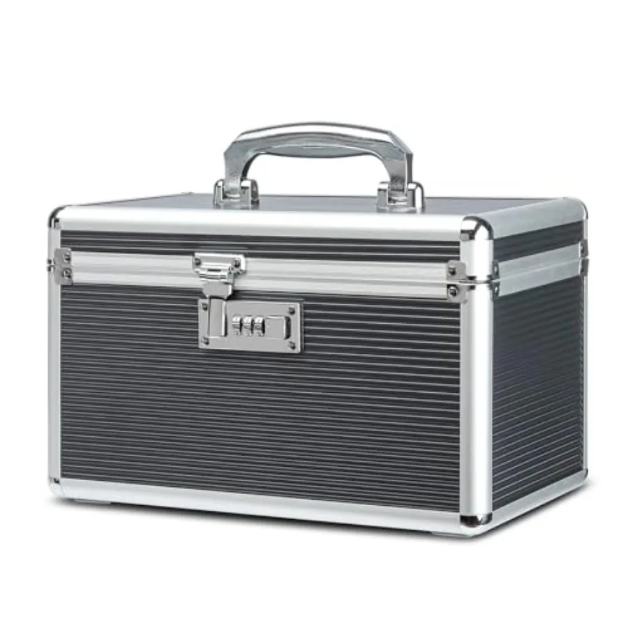 

Комбинированный замок-ключ для медицинского ящика с портативным кейсом для хранения, 12,2 x 7,2 x 7,6 дюймов, органайзер для лекарств с защитой от детей, сейф для медикаментов