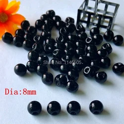 50pcs/lot 8mm side hole pearl buttons for Craft clothes sewing Black DIY sewing eye doll toy eye.