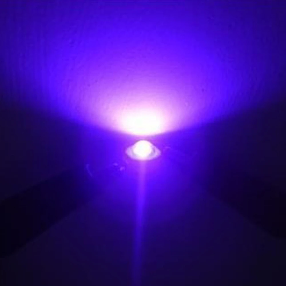 3W UV Ultra Violet Lamp LED Chip 360nm 365nm 375nm 380nm 385nm 390nm 395nm 400nm 405nm 410nm 420nm 430nm Purple Light Beads