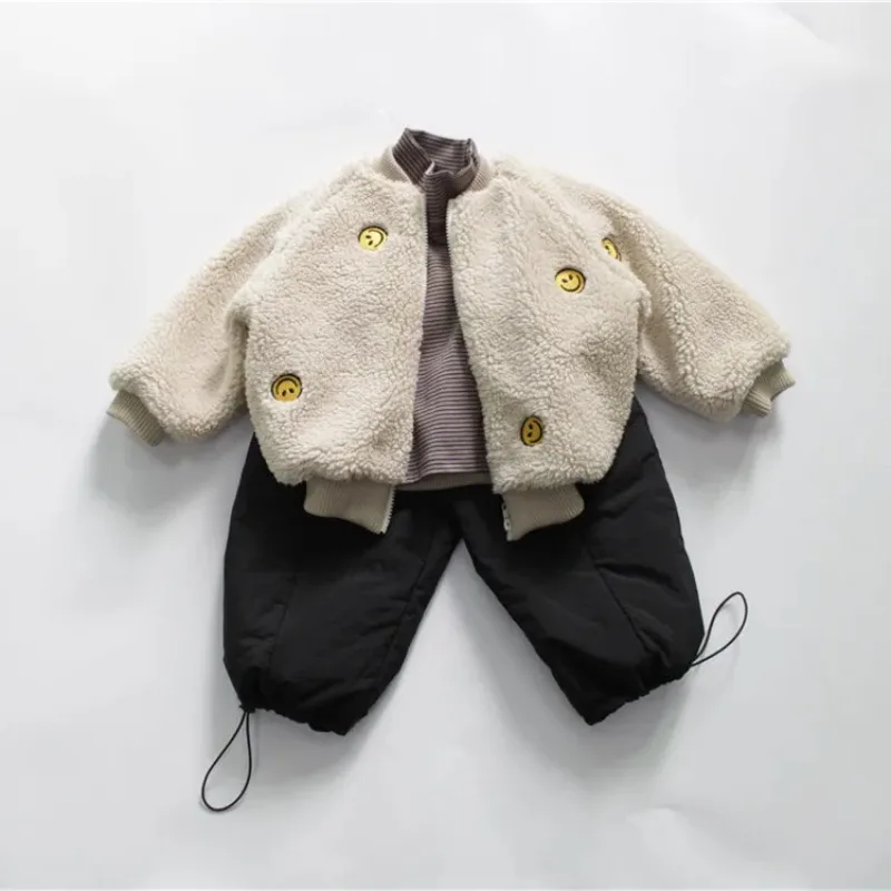 Novo inverno crianças engrossar calças de esqui quentes cor sólida crianças casuais calças de escalada ao ar livre