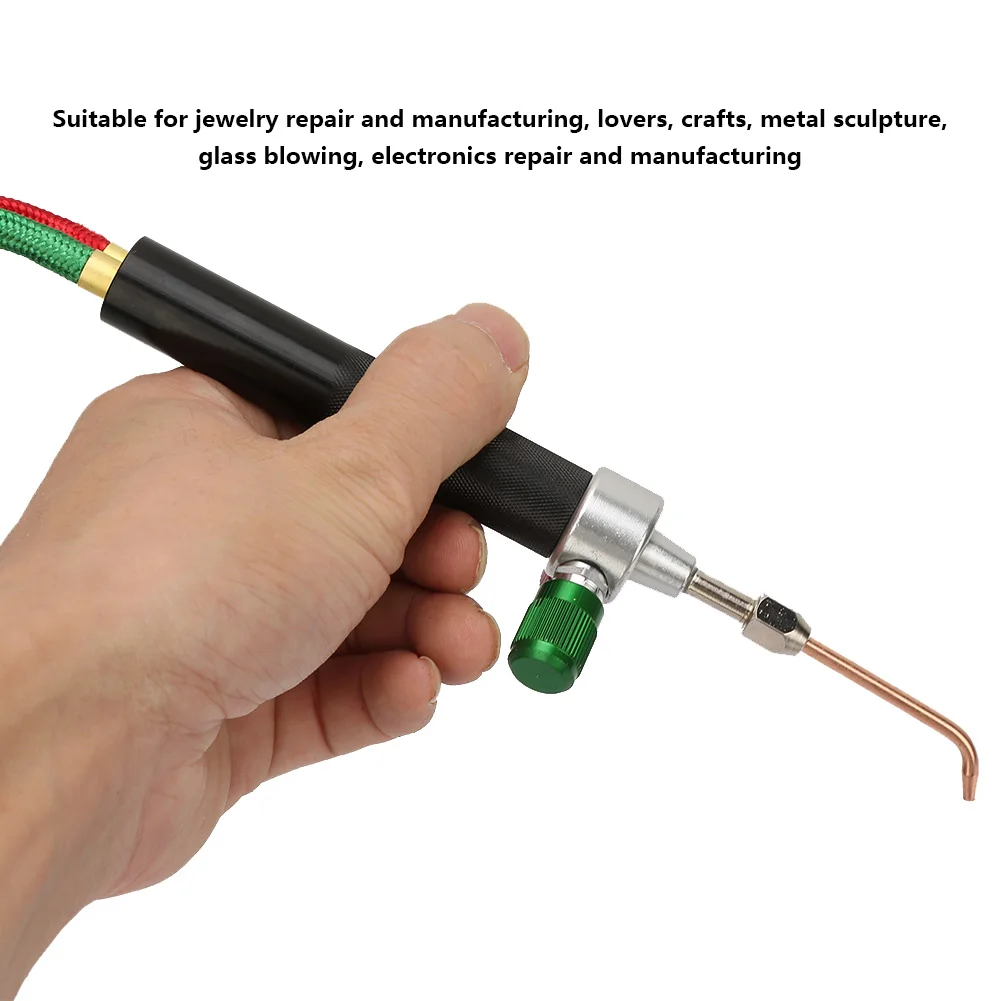 Mini Oxygen Gas Torch Acetylene Welding Soldering Gun Tool Kit 5Pcs Replaceable Tips