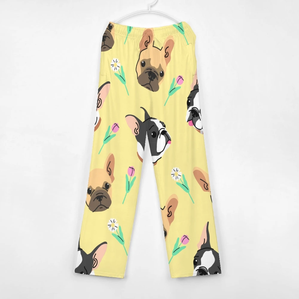 French Bulldog Pattern Cute Pajama Pants Mens Womens Lounge Pants Super Soft Unisex Sleep Pajama Bottoms with Pockets Drawstring