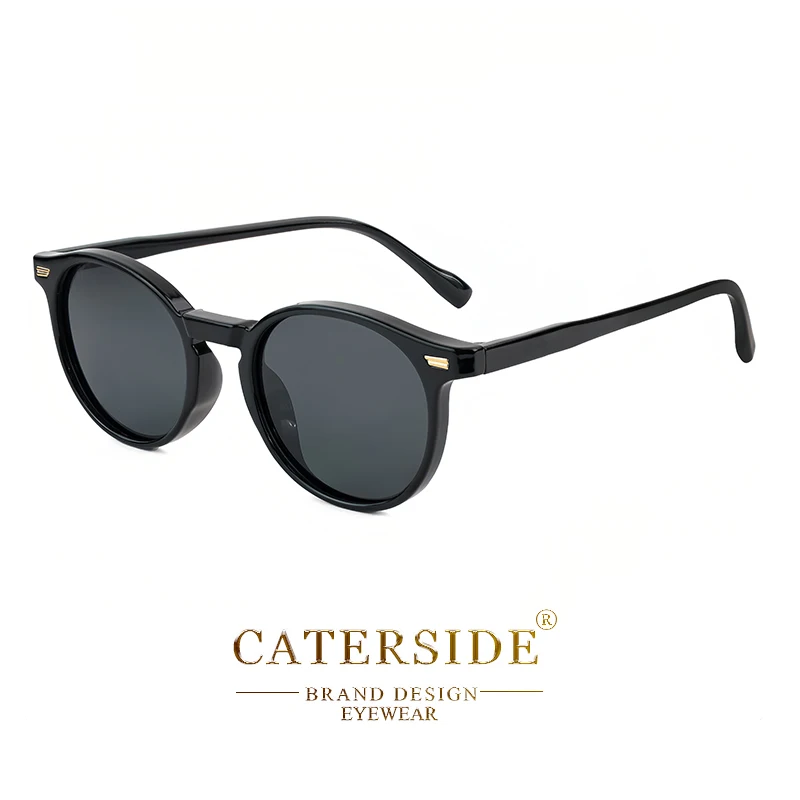 CATERSIDE Retro Polarisierte Runde Sonnenbrille Herren TR90 / Acetat Vintage Sonnenbrille Damen Punk Fahren Reisen Lunette De Soleil – Detail 12