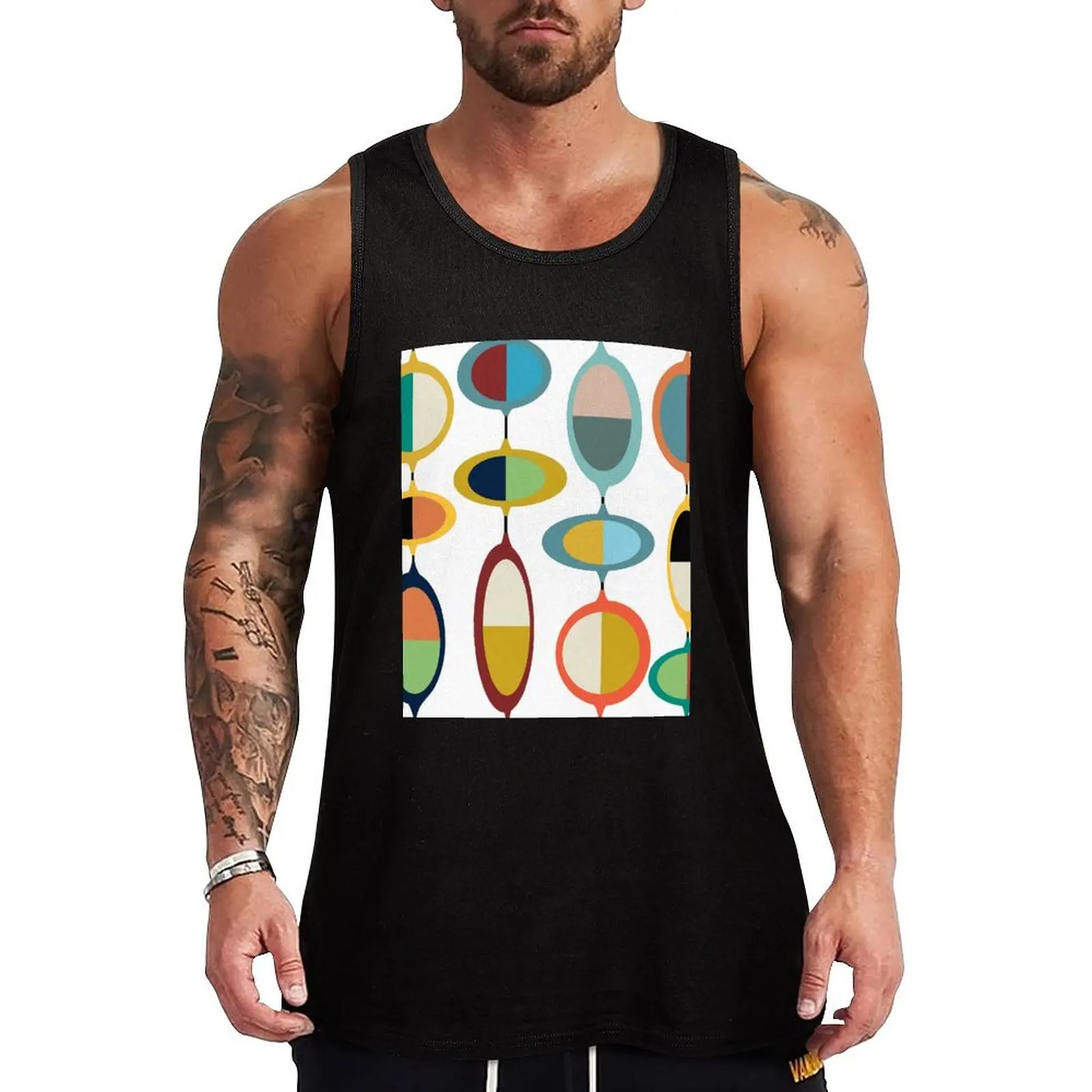 Mid-Century Modern #4 Tank Top Outdoor Work Tank Top Rugged Sleeveless Wear