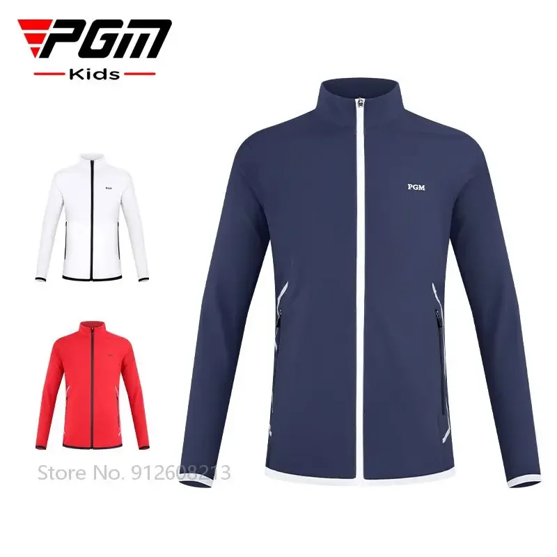 PGM Waterproof Golf Jackets for Girls Windproof Children Golf Windbreaker Teenager Long Sleeves Sports Wear Full Zip Coat S-XL