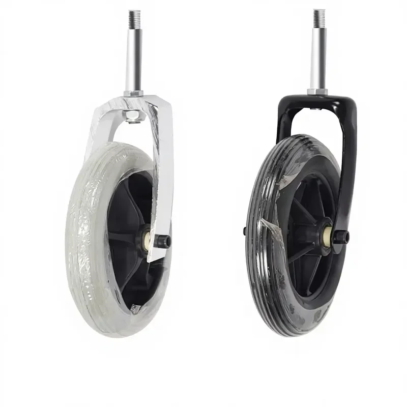6‑7 Inch Manual Wheelchair Front Caster Kit, Aluminum Alloy Fork with Bearings, Flat‑Free Tire