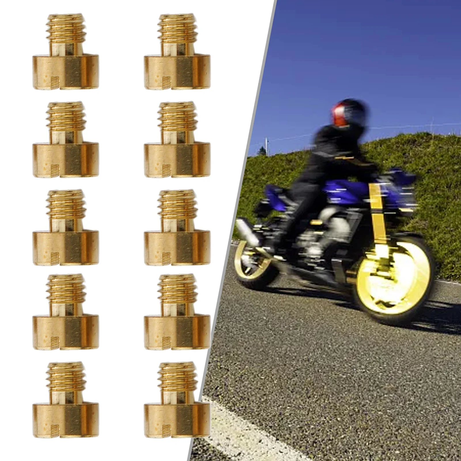 

Качественные новые основные форсунки карбюратора, круглые, простая установка, детали мотоцикла, резьба M5x0,75 мм, запасные части, 10 шт./компл.