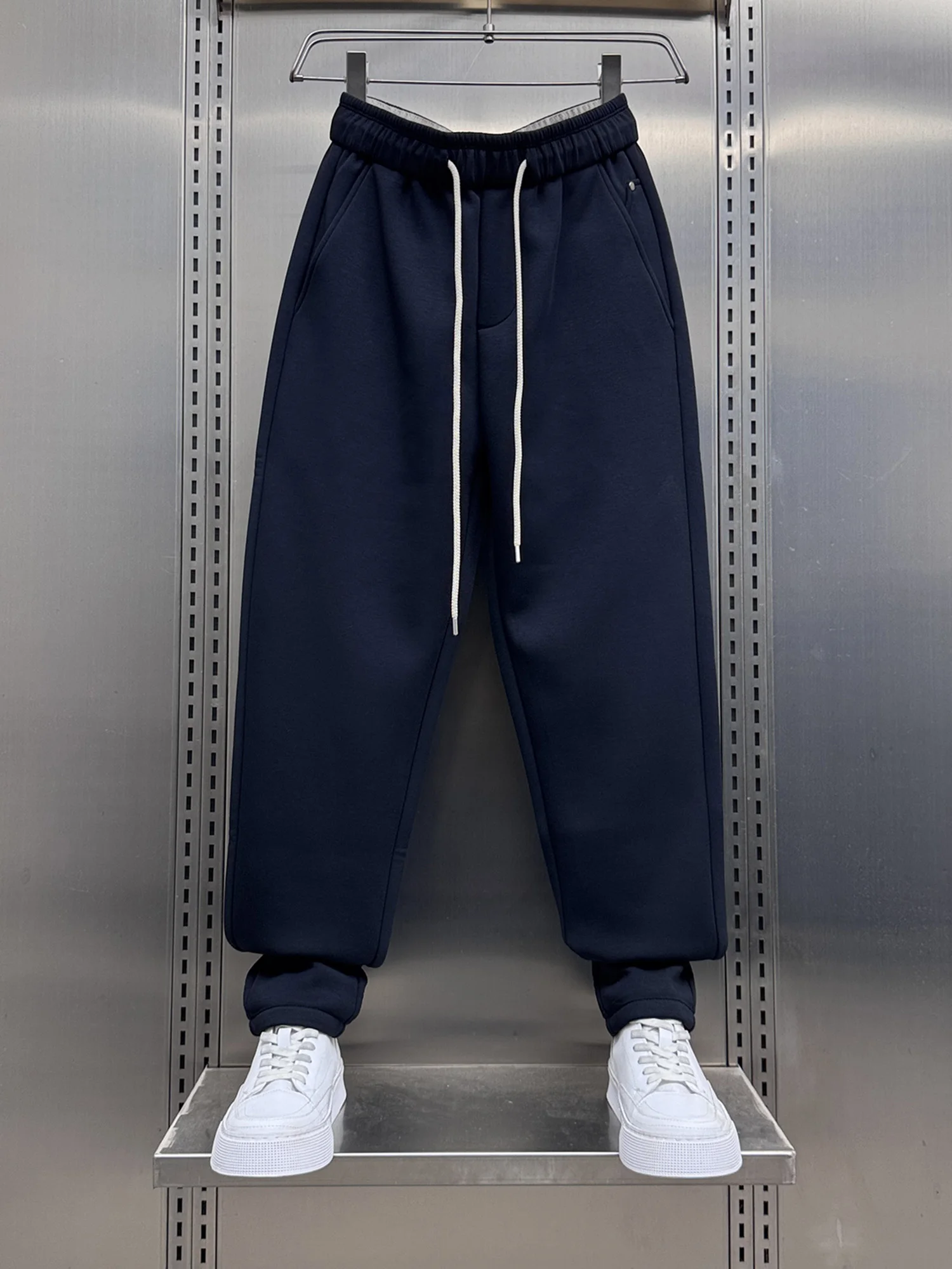 

Новые осенне-зимние мужские свободные вязаные брюки-шаровары в японском стиле от модного бренда: удобные, теплые, повседневные спортивные штаны