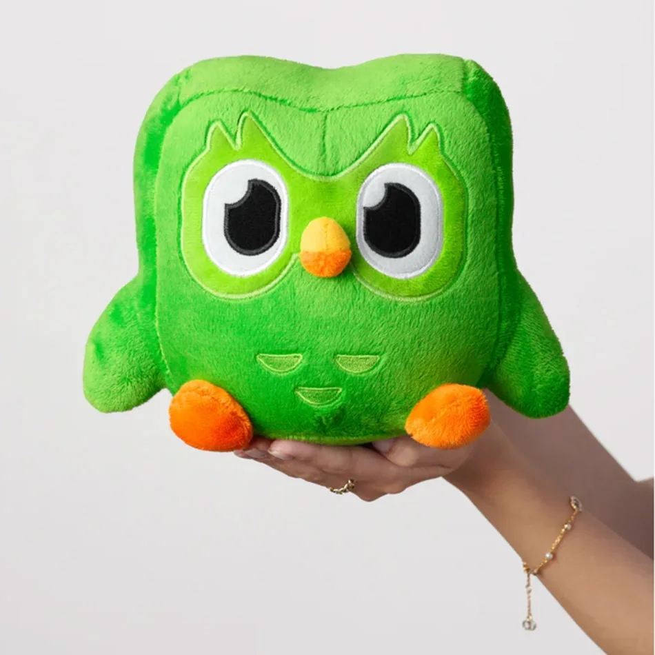 In Stock Duolingo Cute Green Duolingo Cartoon Eagle Plush Toy Children Companion Toy Birthday Gift