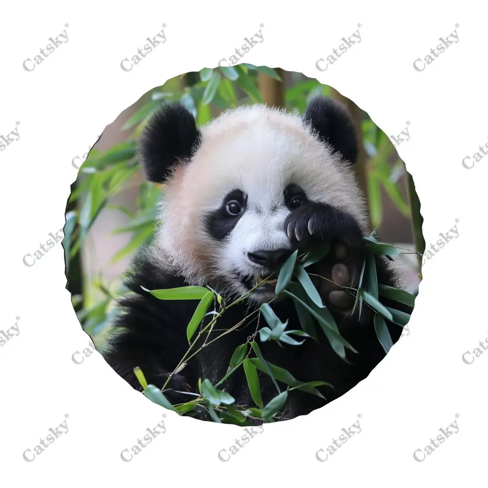 Panda Eating Bamboo Car Spare Tire Cover Auto Accessories Decoration Wheel Wrap Protect for Trailer SUV Truck Camper 14-17in