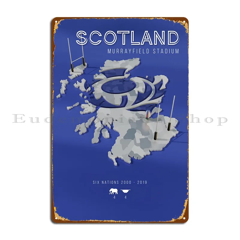 

Scotland Rugby Six Nations Metal Sign Bar Cinema Iron Mural Design Tin Sign Poster