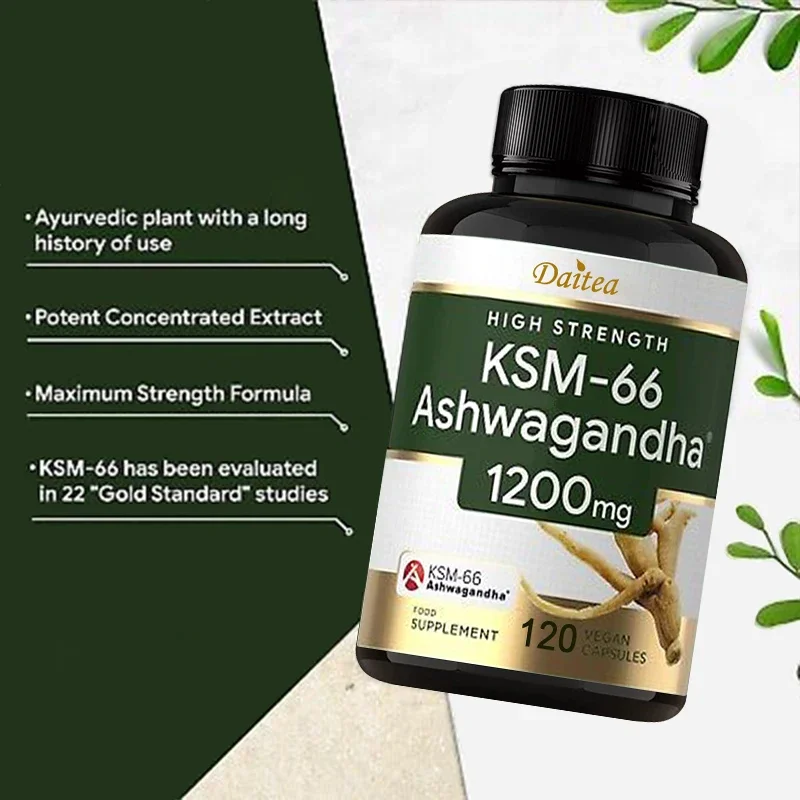 KSM-66 Ashwagandha Root Powder Extract, High Potency Black Pepper, Stress Relief, Adrenal & Thyroid Support - Vegetarian Non-GMO