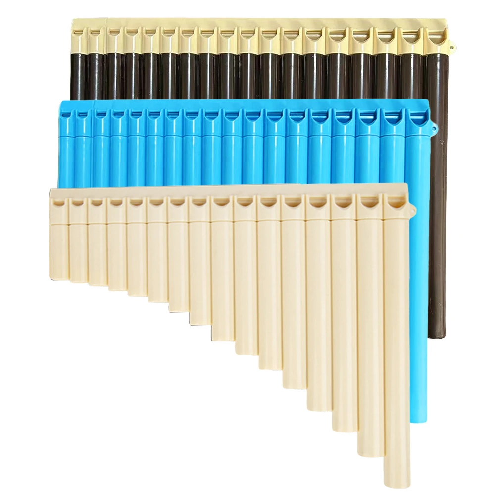 Pan Flute, 18 Pipes Pan Pipe Instrument Key of C for Beginners  with User Manual, Carrying Bag
