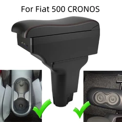 Armrest Box for Fiat 500 Centre Console Storage Box USB LED Arm Rest Accessory