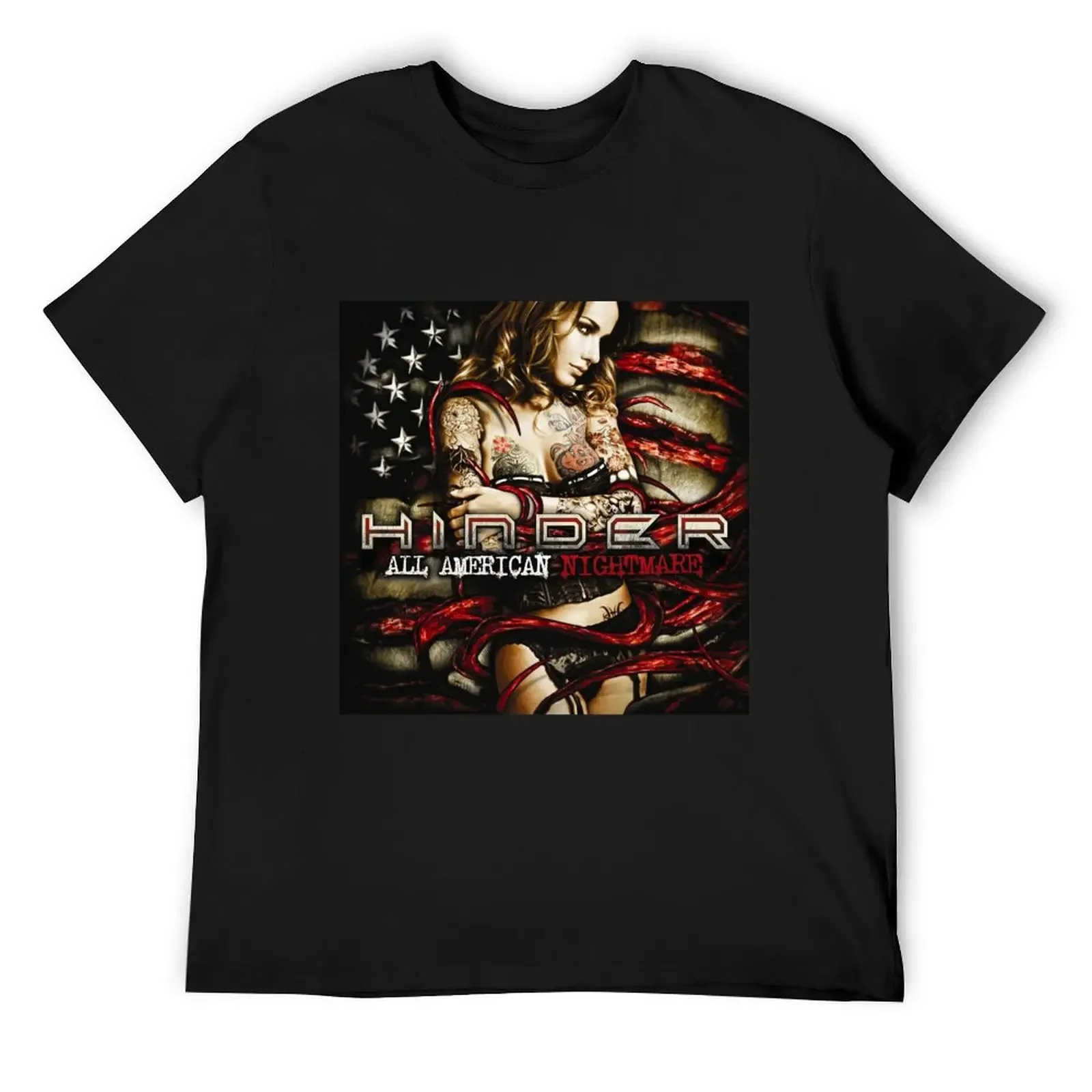 

Футболка Hinder all American кошмар, подарки для парня, футбольная футболка, роскошные мужские забавные футболки больших размеров