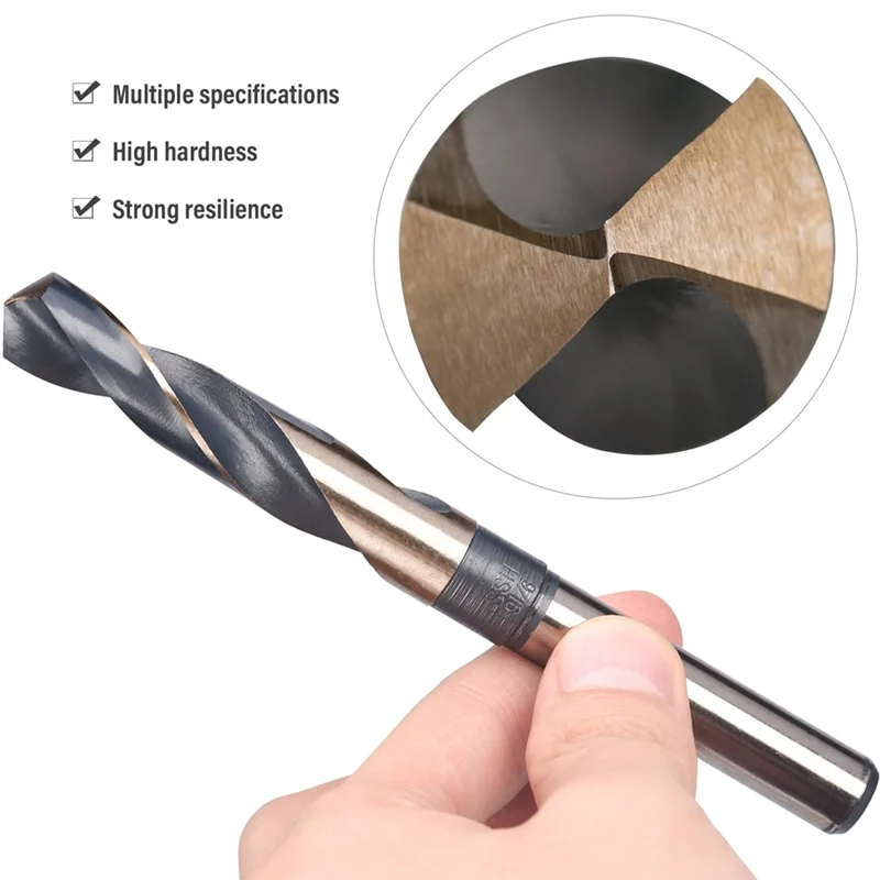 A43F-8 Set Mata Bor Perak dan Deming, Set Mata Bor Shank Tereduksi, Shank Diameter 1/2 Inci, Ukuran 9/16 Inci Hingga 1 Inci