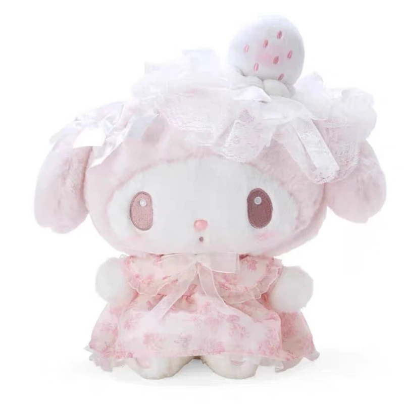 Sanrio Light White Strawberry Series My Melody Doll Cute Sweet Bow Doll Kawaii Anime Girl Gift