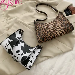 Fashion Personality Wild Retro Casual Women Totes Shoulder Bags Leopard Pattern Shoulder Women Bags Pu Leather Designer Purses