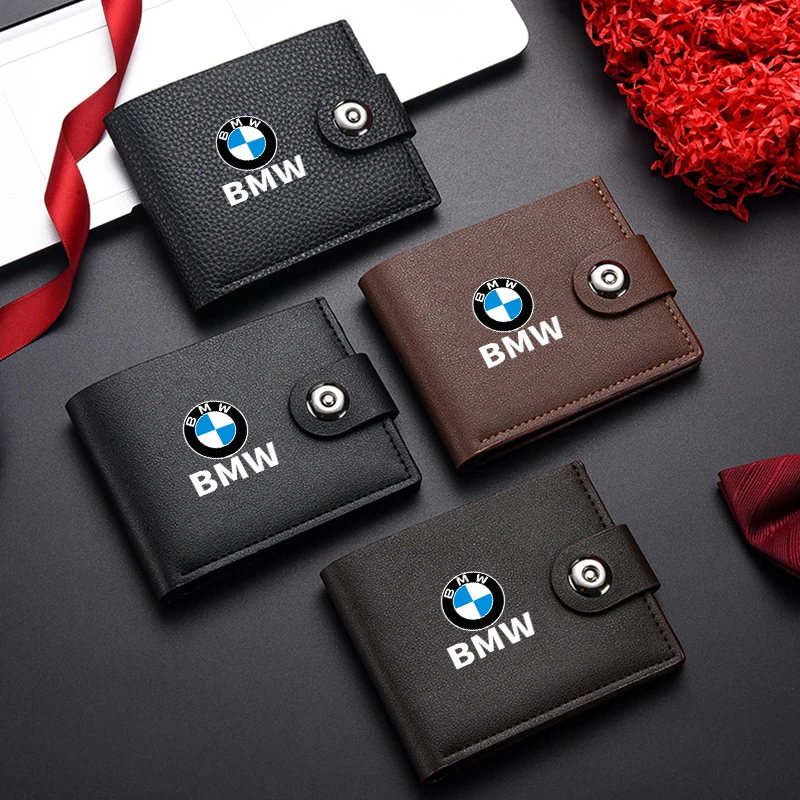 Car Leather Men's Wallet Coin ID Credit Card Holder For BMW E87 E90 E60 I01 F25 F26 F44 F45 E36 E34 E39 F01 E70 E53 F10 F30 F20 