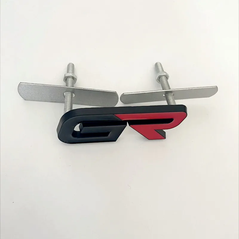 3D Metal Black Red Logo GR Emblem Letters Car Front Grill Badge For Toyota Hilux CHR Corolla Yaris GR Sticker Accessories view 6