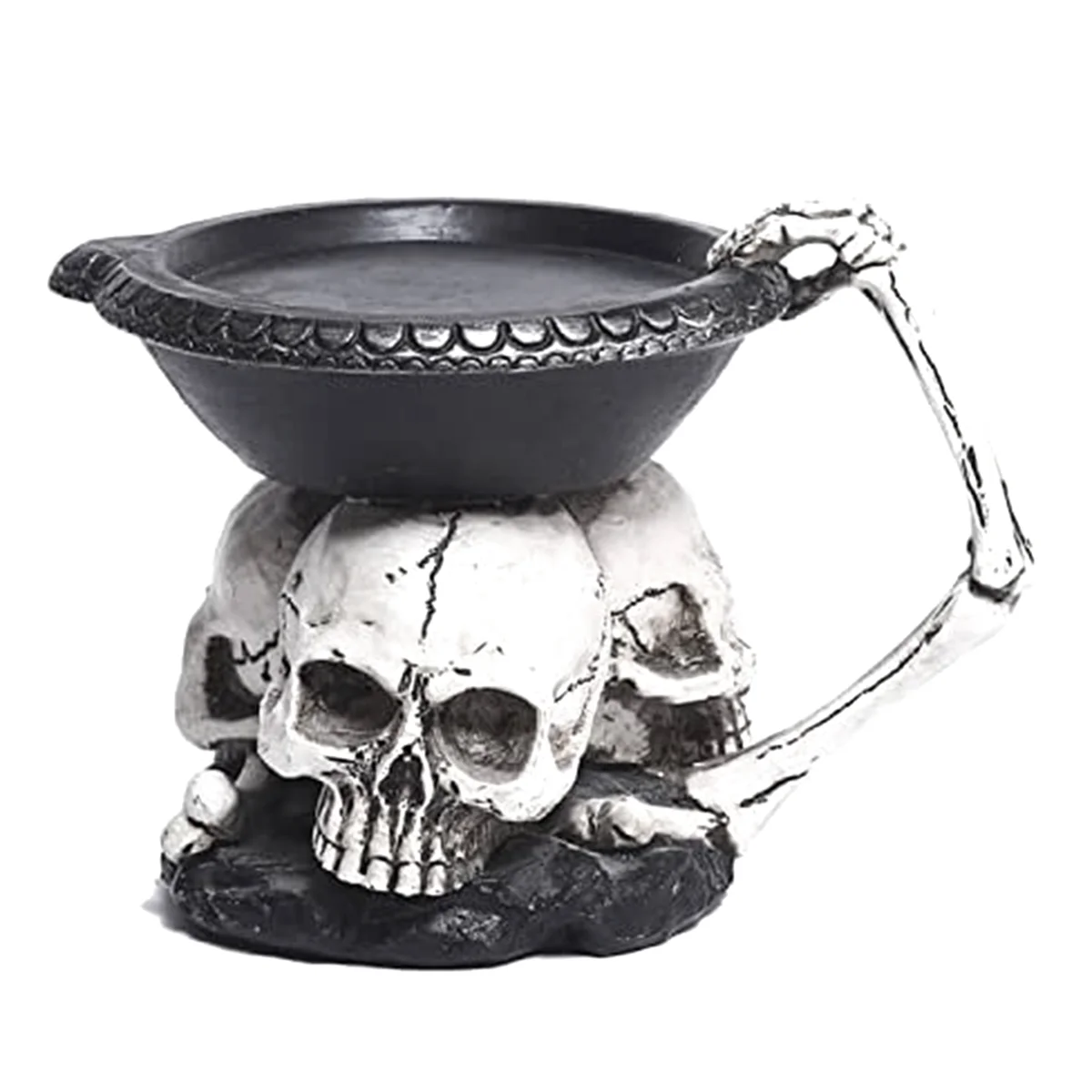 Skull Candle Holder Skeleton Candlestick Holder Resin Candlestick Craft for Party Halloween Christmas Graveyard