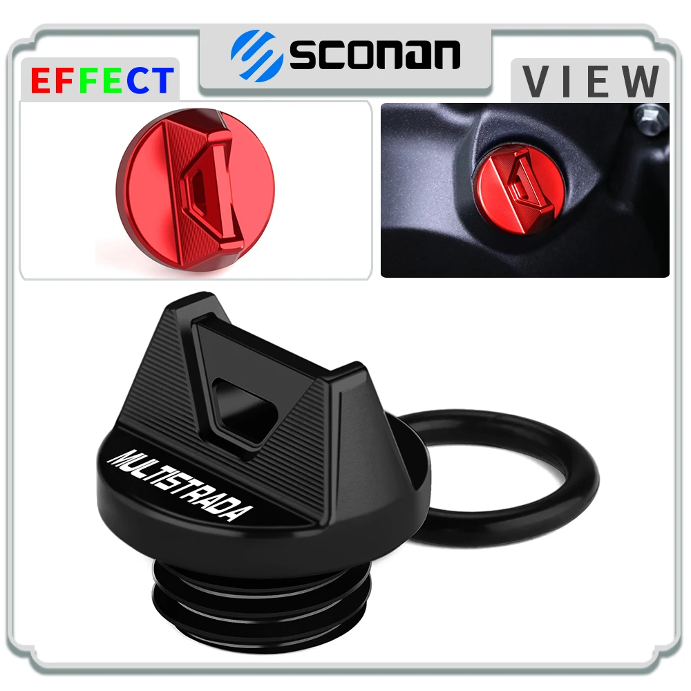 

For Ducati Multistrada V2 V4 S 2023 2024 Motorcycle Accessories Engine Oil Cap Plug Filler Nut Cap Cover CNC Aluminum M20*2.5