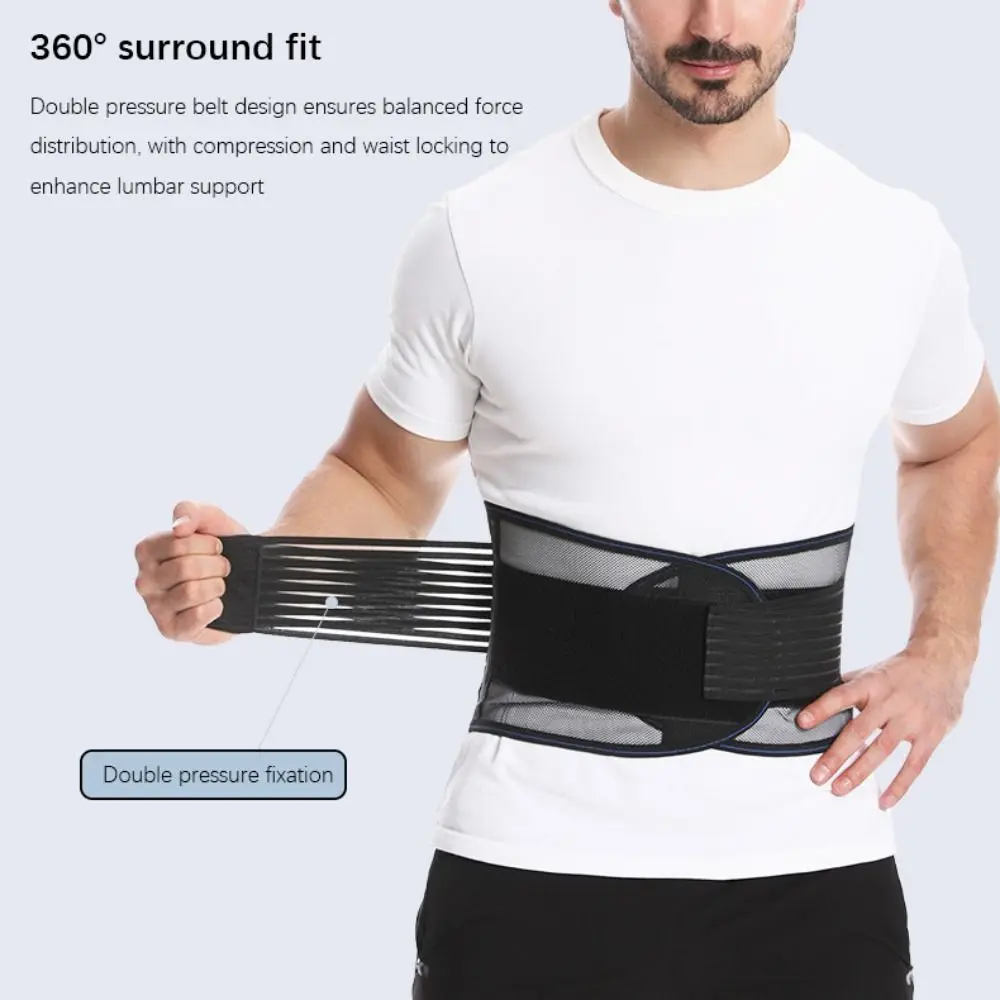 Breathable Mesh Waist Belt Adjustable Waist Trainer Waist Support Fixing Belt Steel Plates Support Flat Belly Slimming Sheath