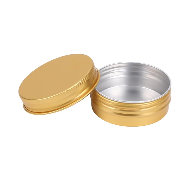 200pcs 30ml Round Aluminum Tins with Lid 1 oz Portable Refillable Gold Tin Cans Empty Makeup Cream Jar Cosmetic Containers