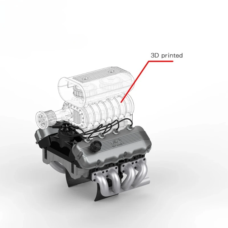 พัดลมหม้อน้ำจำลอง V8 รุ่น F76B สำหรับรถบังคับวิทยุ 1/10 รุ่น Traxxas TRX4 Defender TRX6 AXIAL SCX10 II