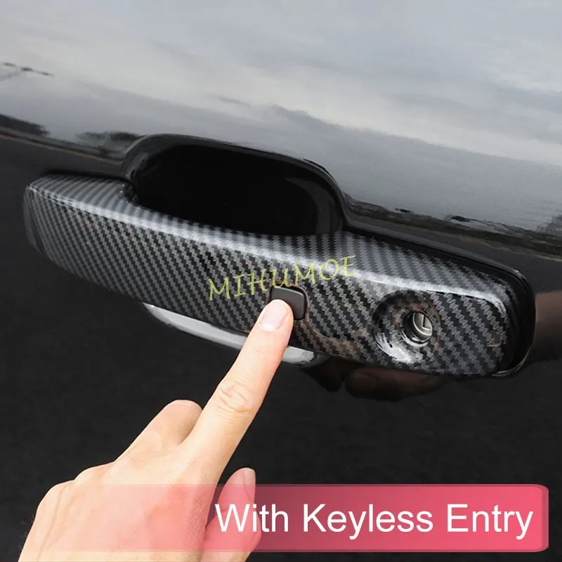

Keyless Door Handle Cover Protector Stylish For Ford Ranger Everest 2023 2024 2025 Carbon Fiber