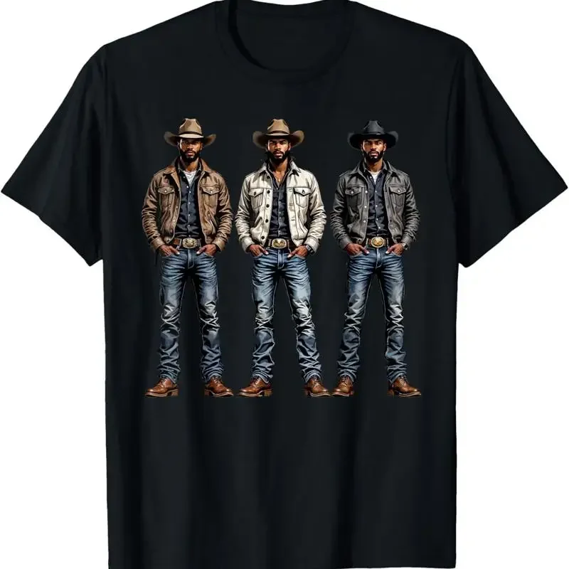 Black Cowboy Melanin African American Western Rodeo T Shirt