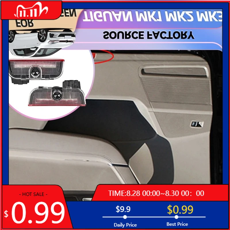 

Новинка 2026 для VW VOLKSWAGEN, капоты, горячие антенны, светодиодный проектор двери автомобиля, призрачная тень, приветственный свет, аксессуары для VW Tiguan MK